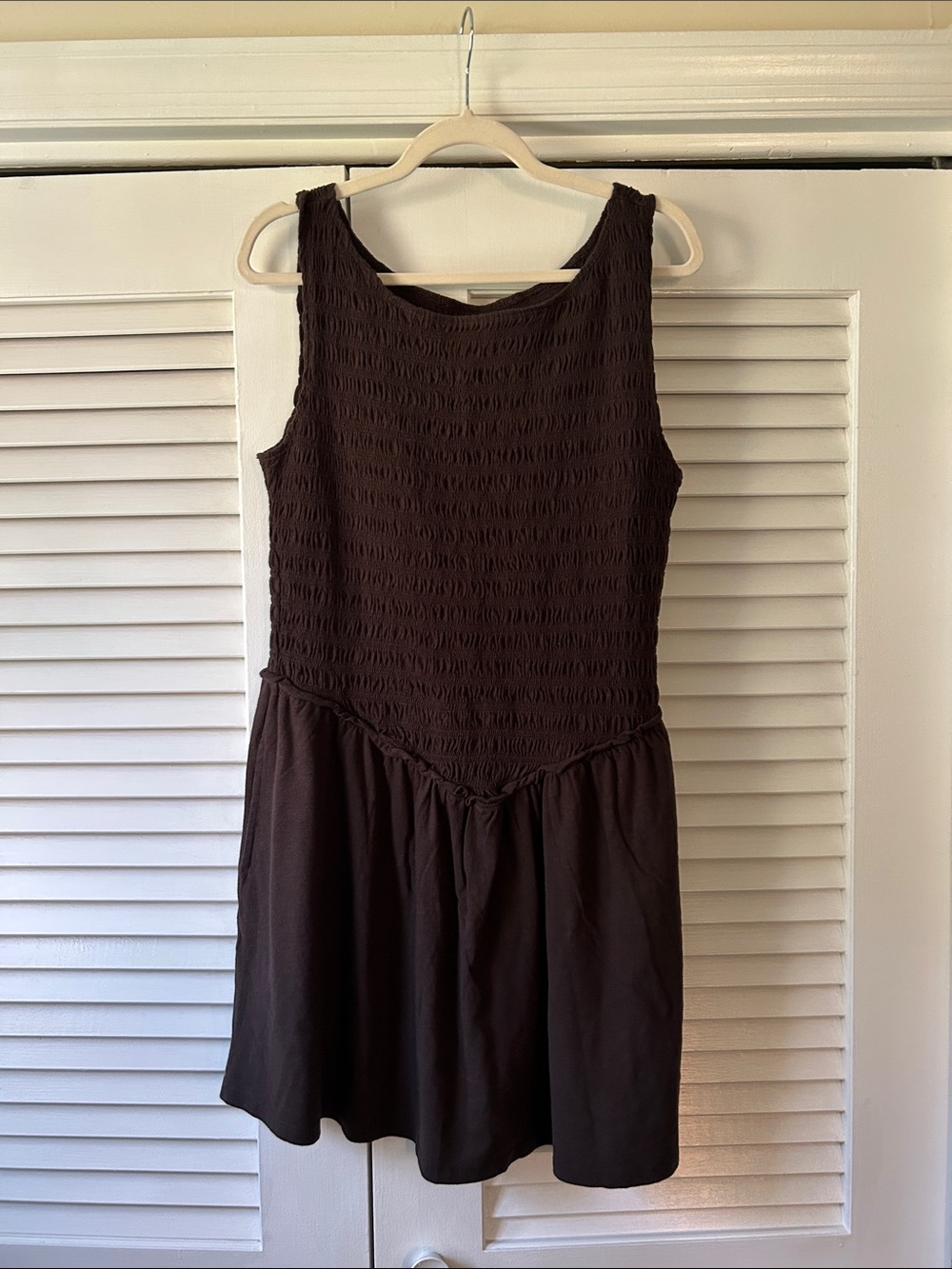 aerie Brown Textured Tank Dress NWT